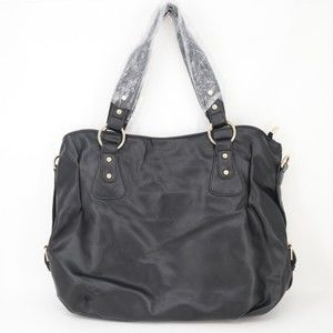 Qiyuer Handbag Large Black Faux Leather Crossbody Tote Purse Shoulder Bag Lined